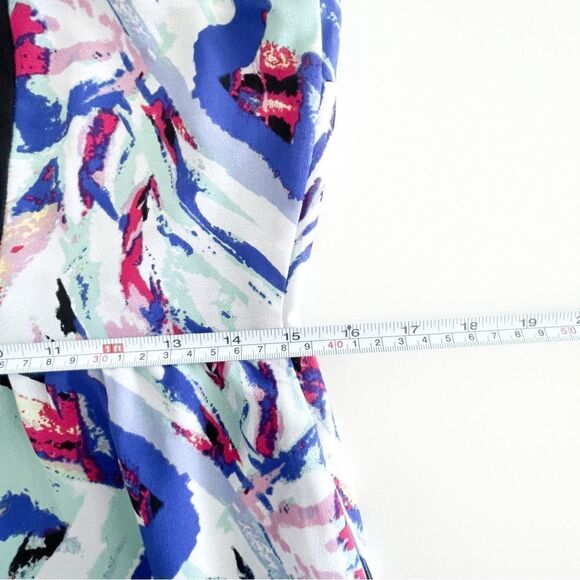 Dex Dress Abstract Back Zip Pockets Fit & Flare Lined Black Strap Women's M - Picture 5 of 10